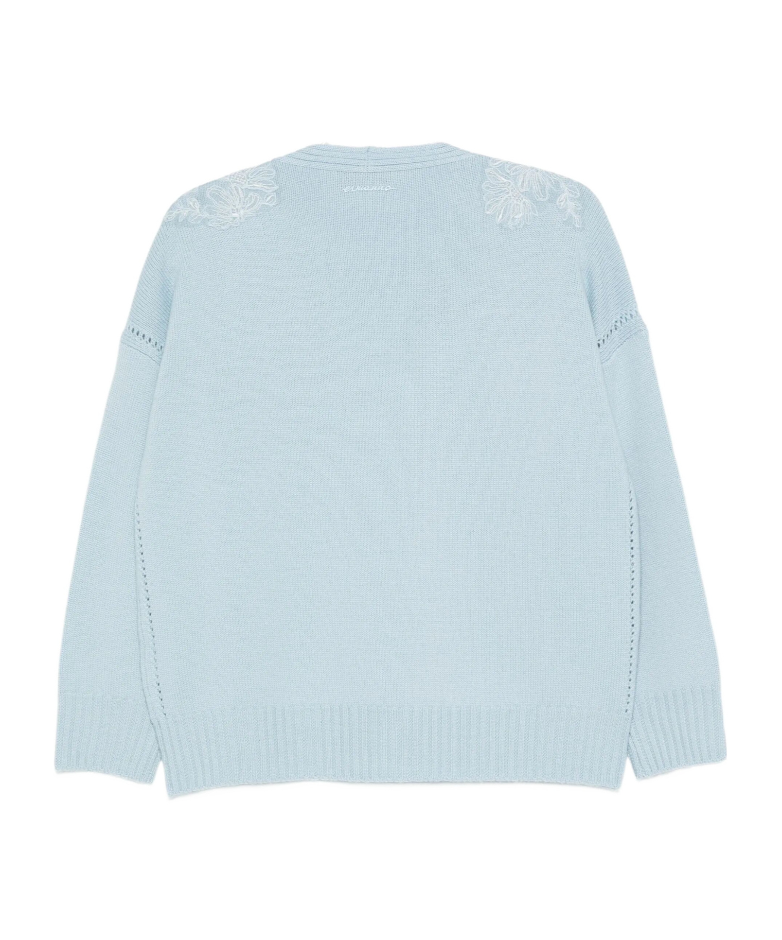 Ermanno Firenze V-neck Long-sleeved Sweater In White