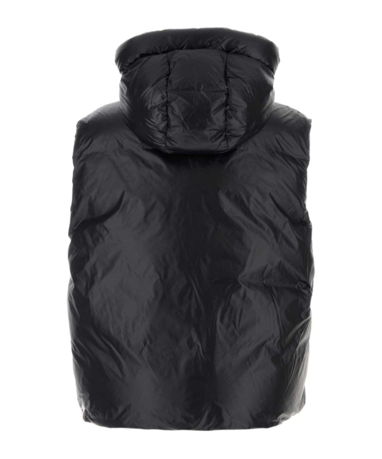 Jil Sander Drawstring Hood Nylon Down Jacket In Black