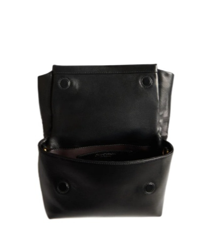 Jw Anderson Shoulder Bag Chain Strap Fold Over Flap In Black