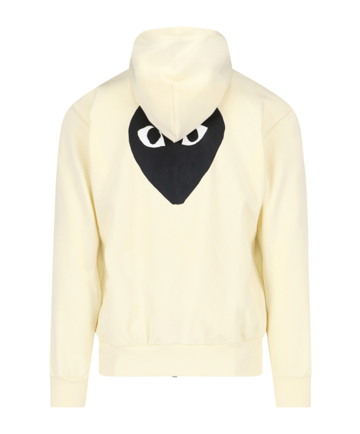 Comme Des Garçons Play Heart-patch Zip-up Hoodie In White