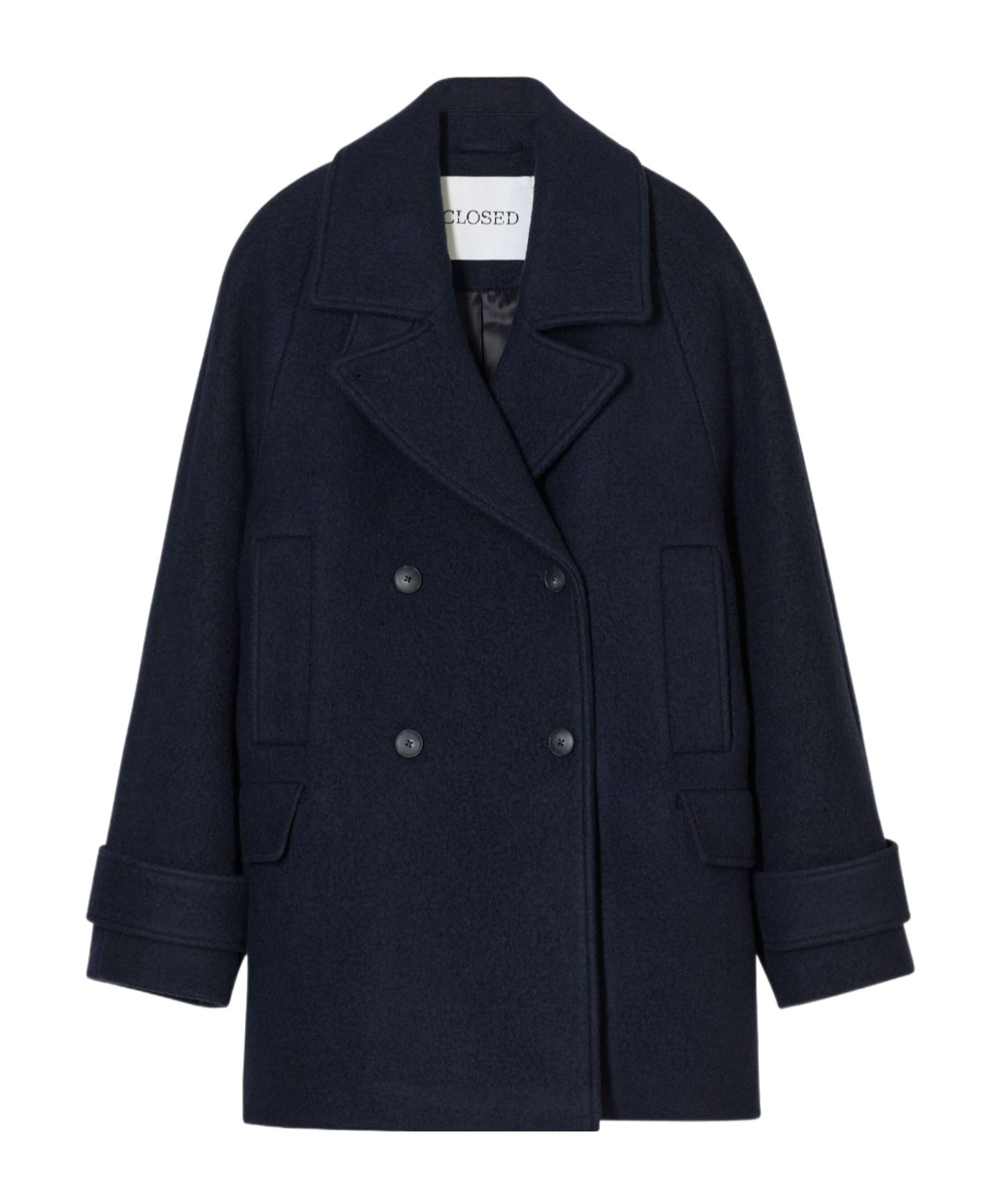 Closed Double-breasted Jacket In Black