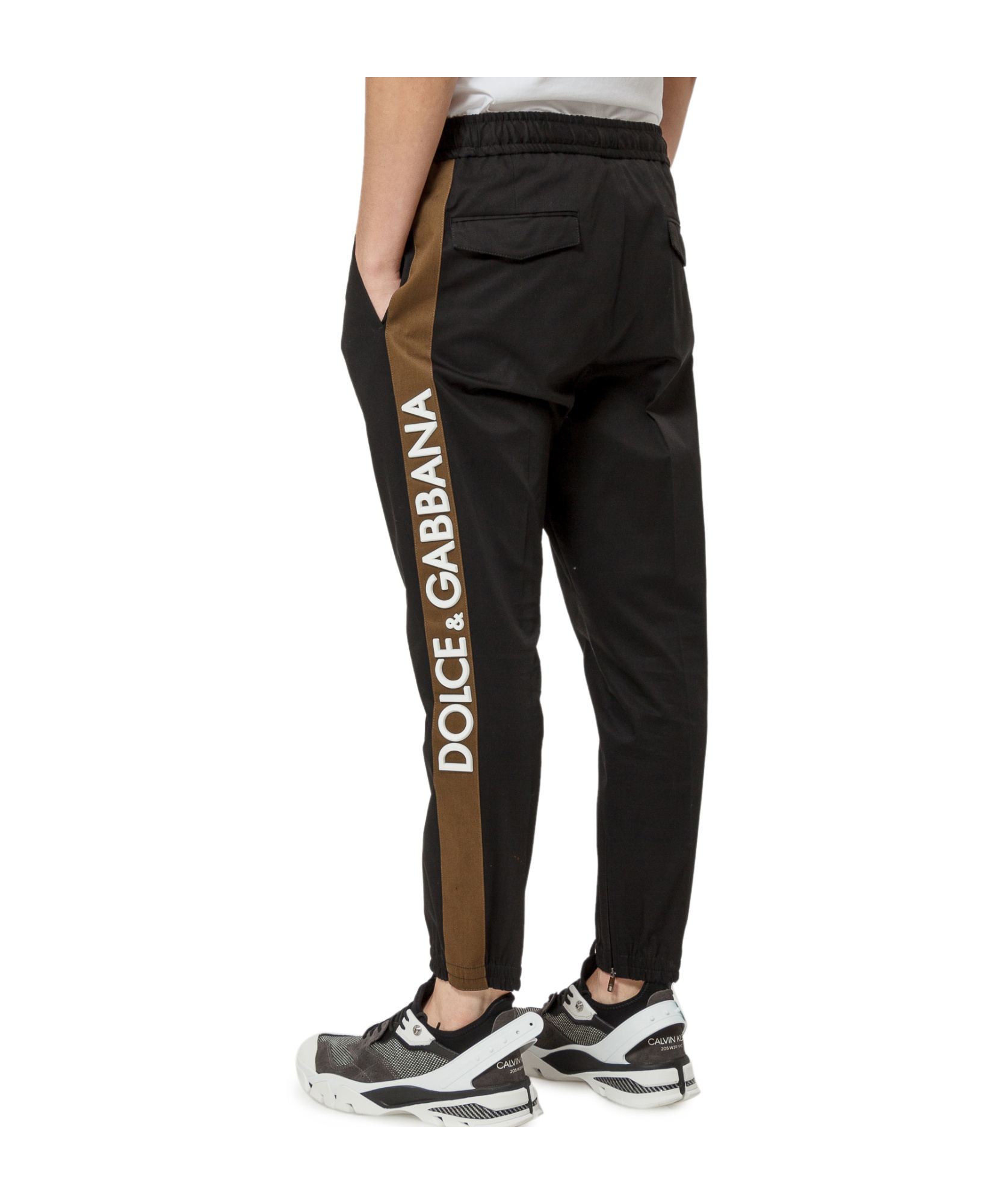Dolce & Gabbana Elastic Waist Track Pants In Black