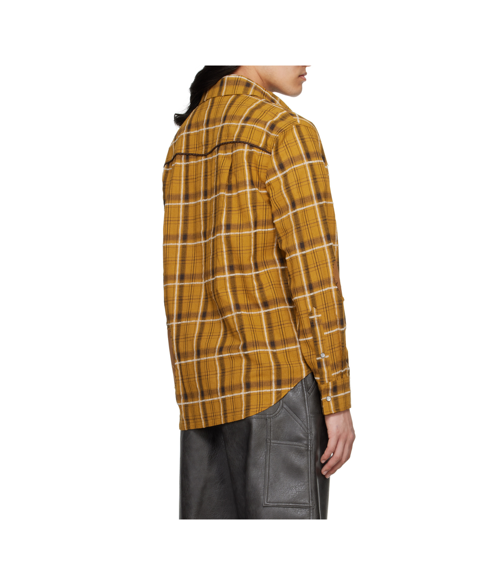 Andersson Bell Noah Patch Check Shirt In Yellow