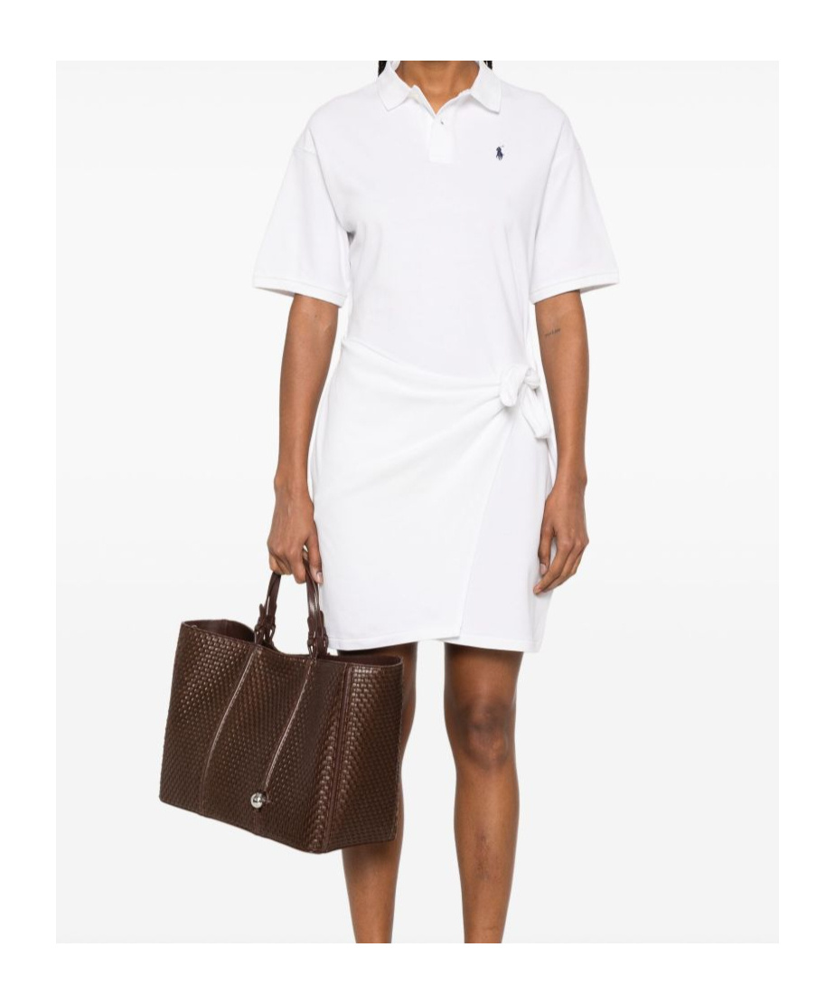 Shop Polo Ralph Lauren Draped-panel Mini Dress In White