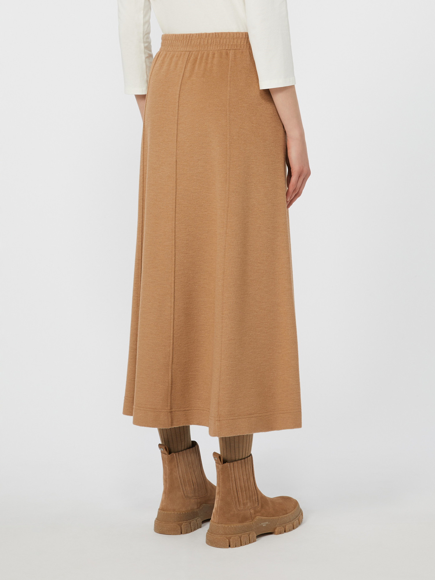 Weekend Max Mara Drap-effect Jersey Skirt - Camel In Brown