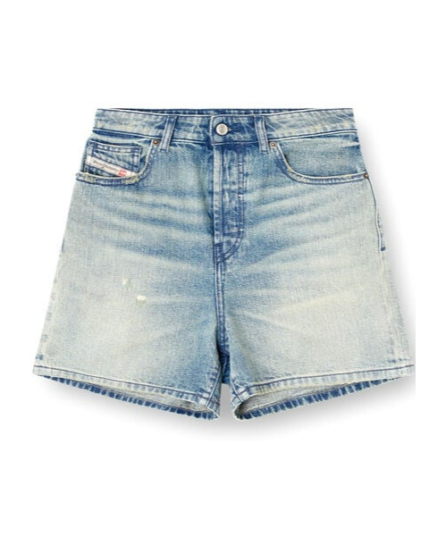Diesel Shorts In Worn-effect Denim