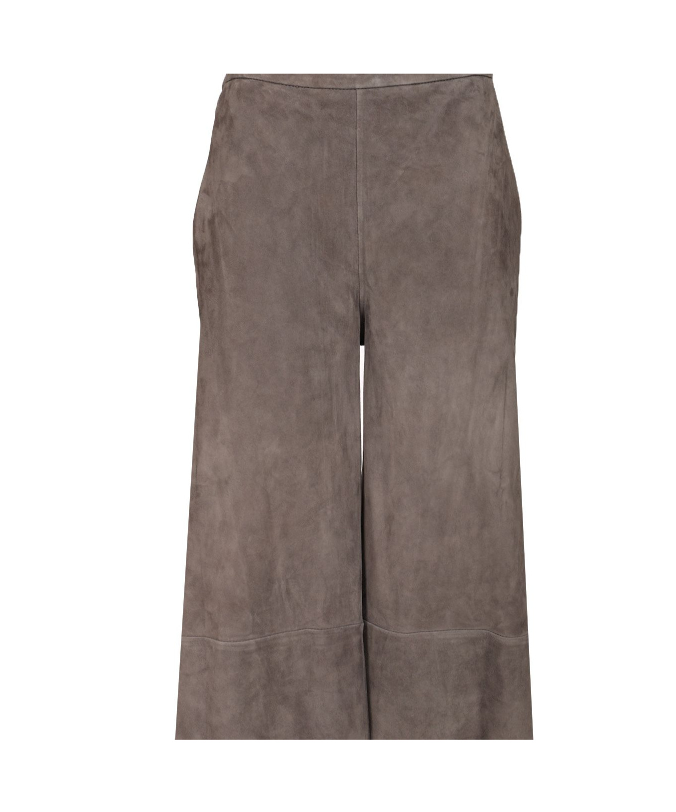 Forte Forte High-waisted Wide-leg Leather Trousers In Gray