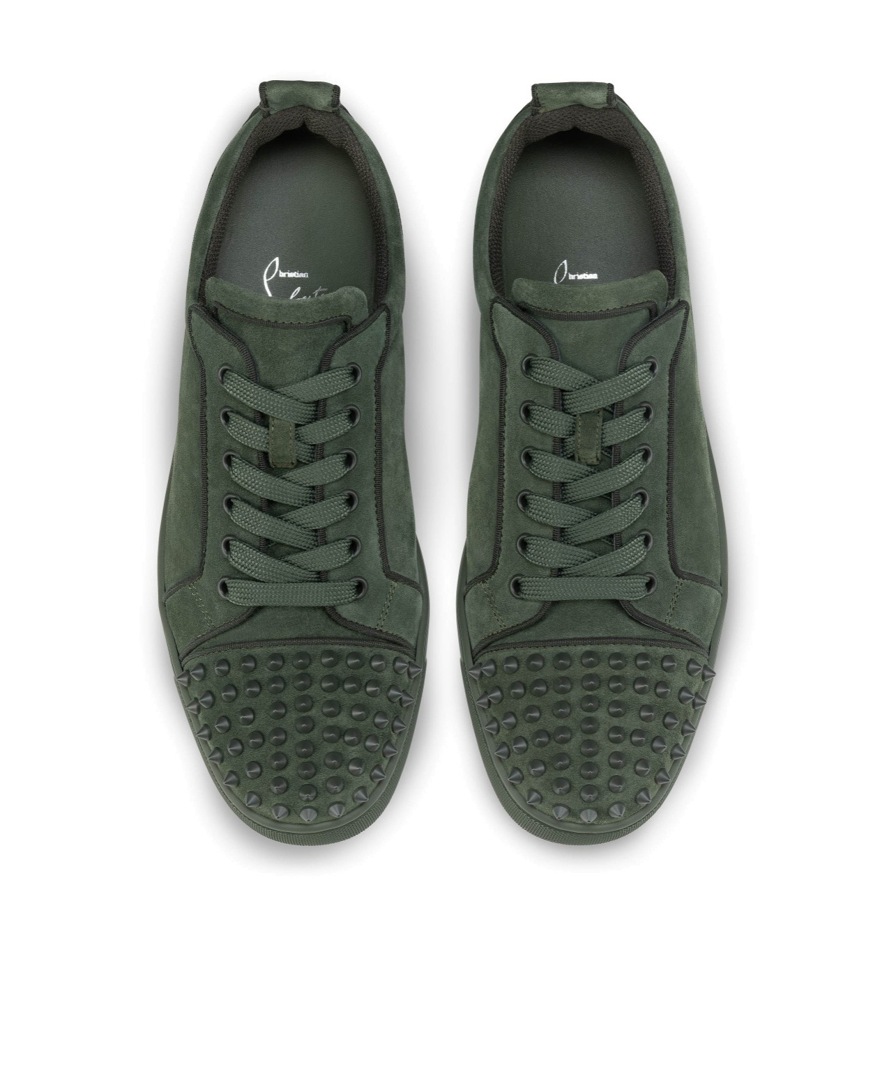 Christian Louboutin Louis Junior Spikes Suede Sneakers In Black