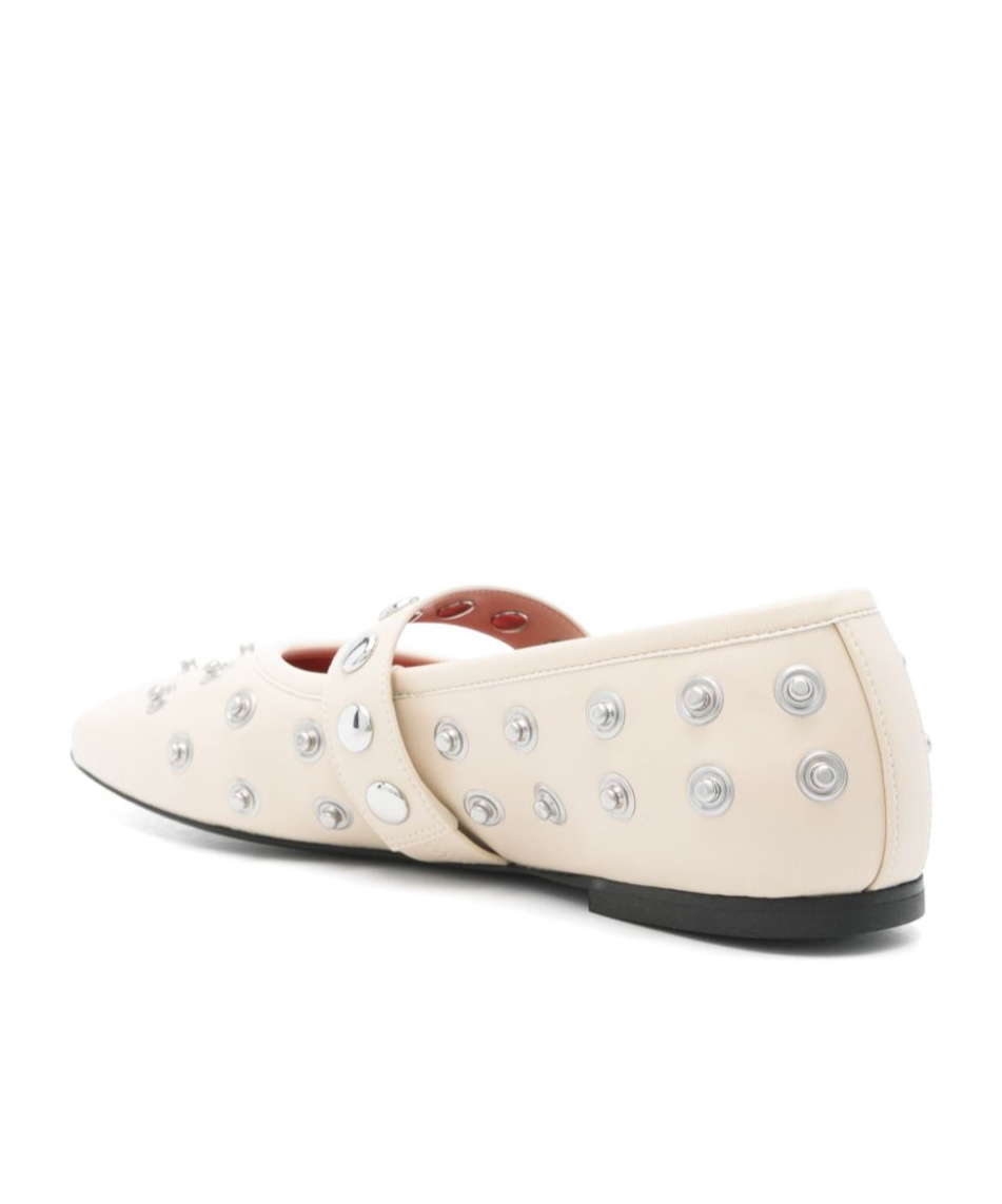 Stella Mccartney Ryder Semi Shine Alt Mat Flats Vanilla In White