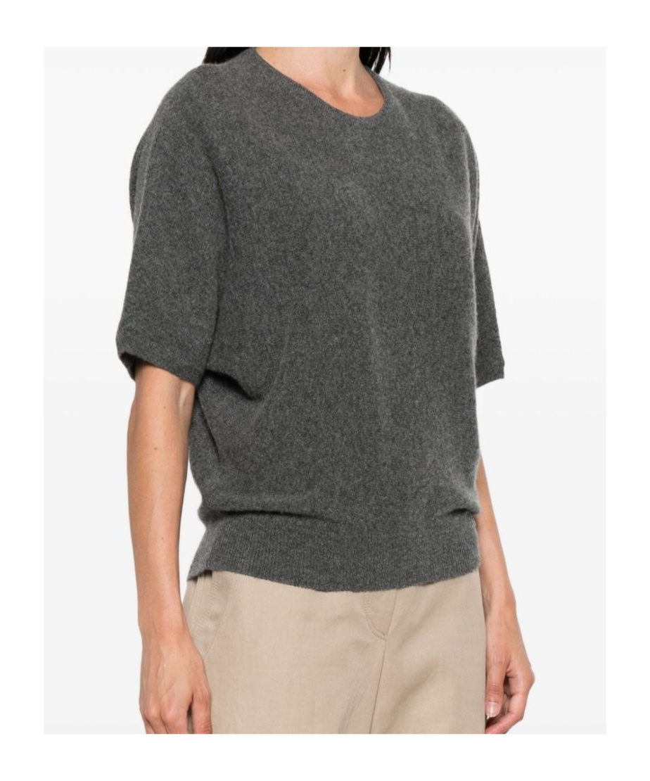 Herno Anthracite Round Neck Sweater In Gray