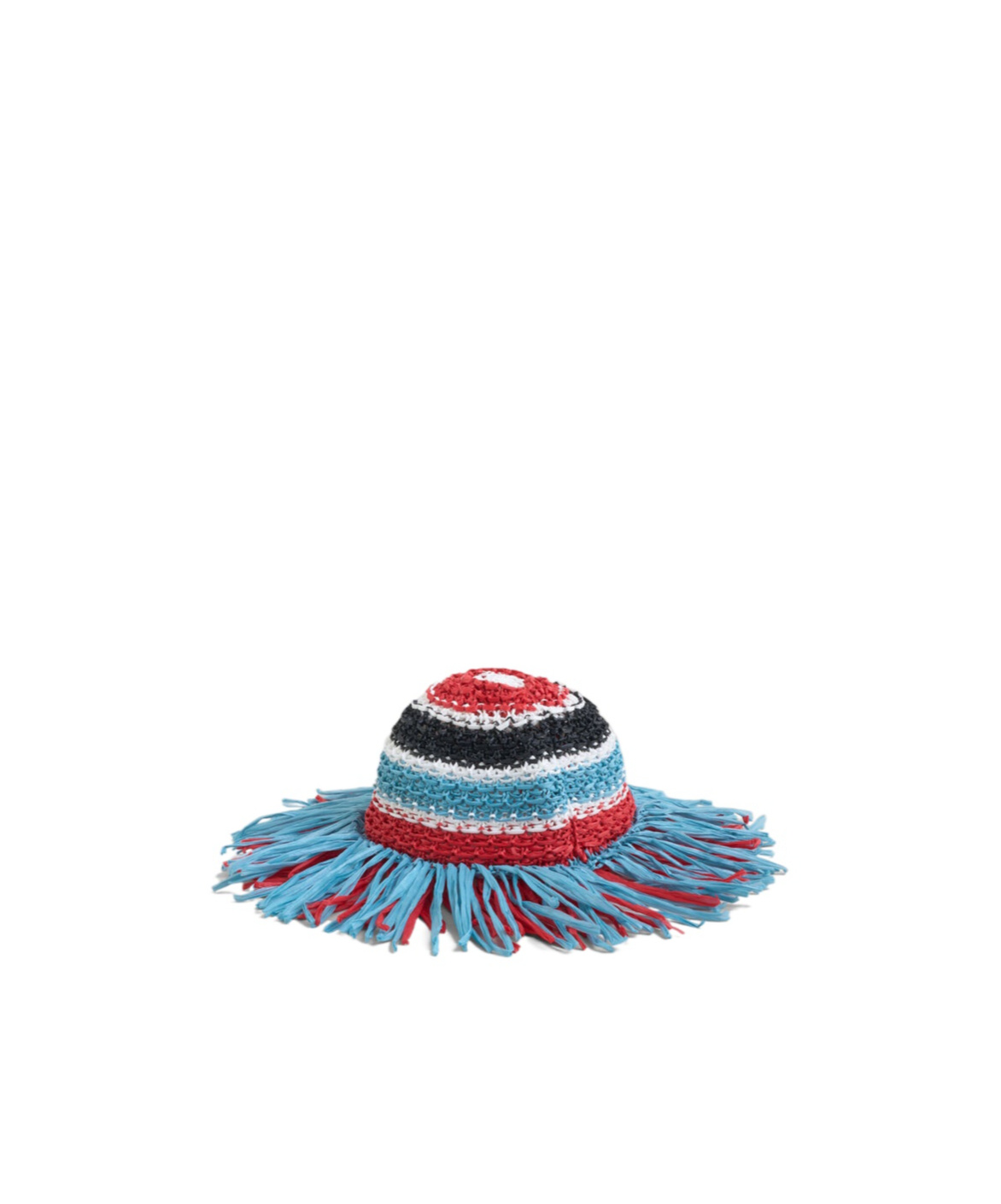 Marni Multicolored Striped Hat In Blue
