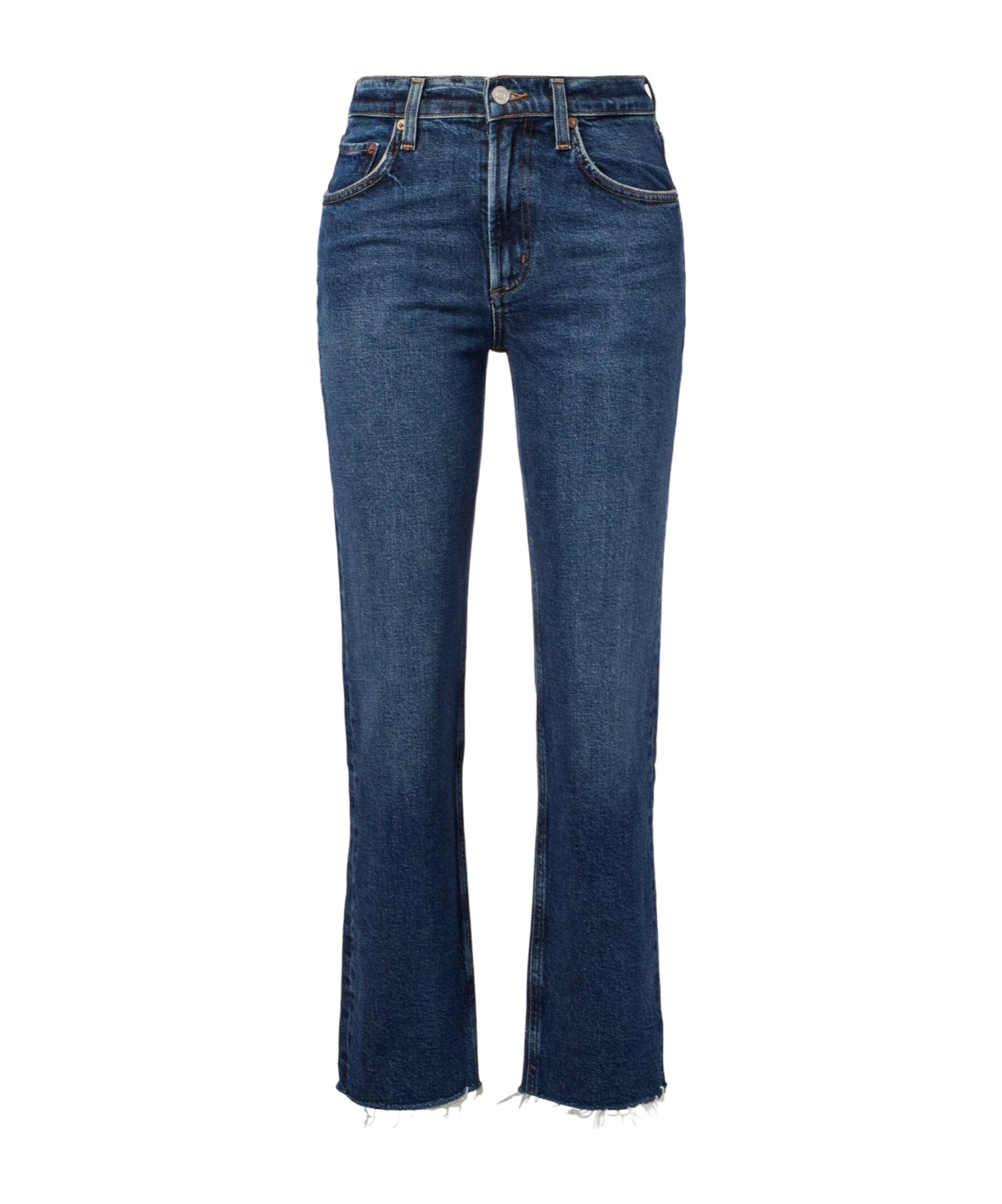 Agolde Valen Mid-rise Straight-leg Denim Trousers In Blue