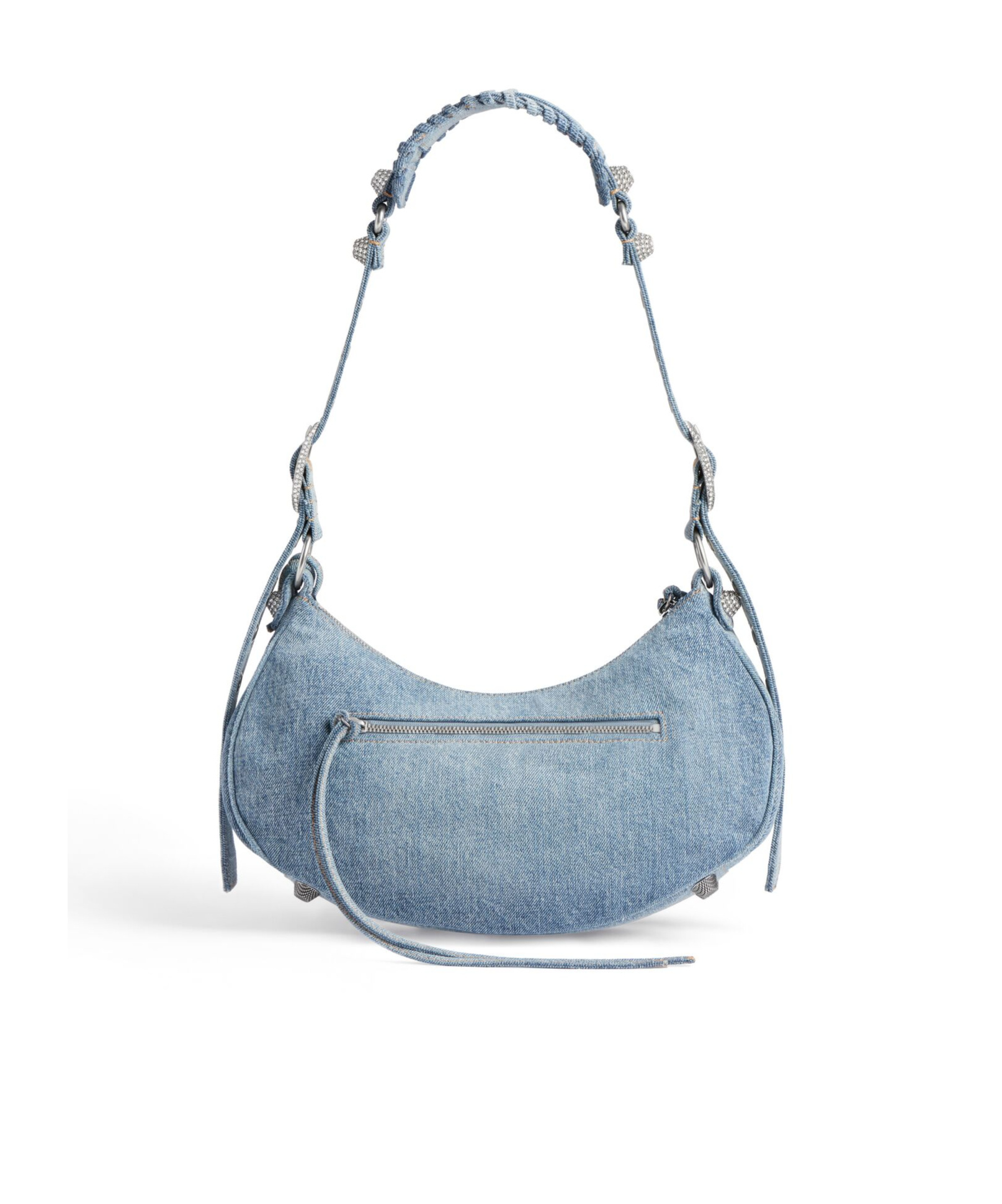 Balenciaga Borsetta A Tracolla Le Cagole In Denim E Strass Da Donna In Blu