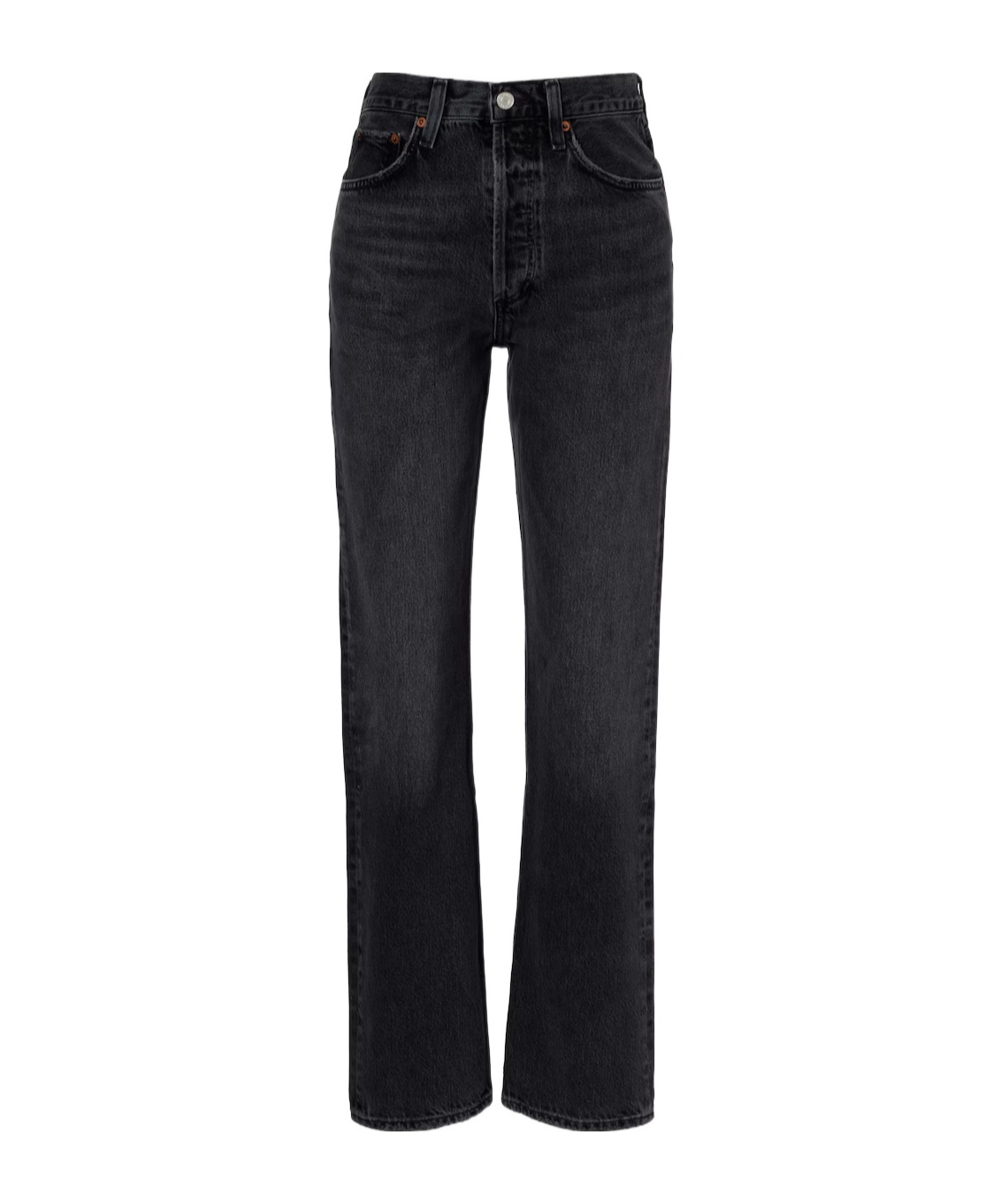 Agolde Kelly High-rise Straight-leg Denim Trousers In Black