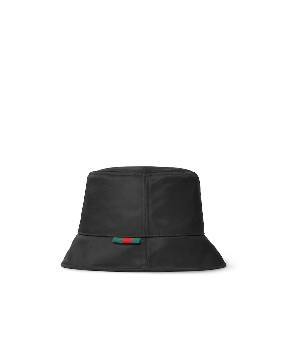 Gucci Nylon Fisherman Hat Decorated With Logo In Black