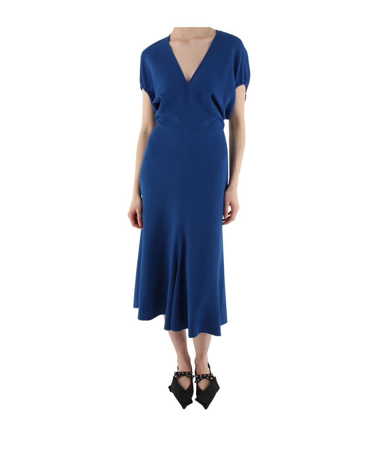 Victoria Beckham V-neck Dress In Blue