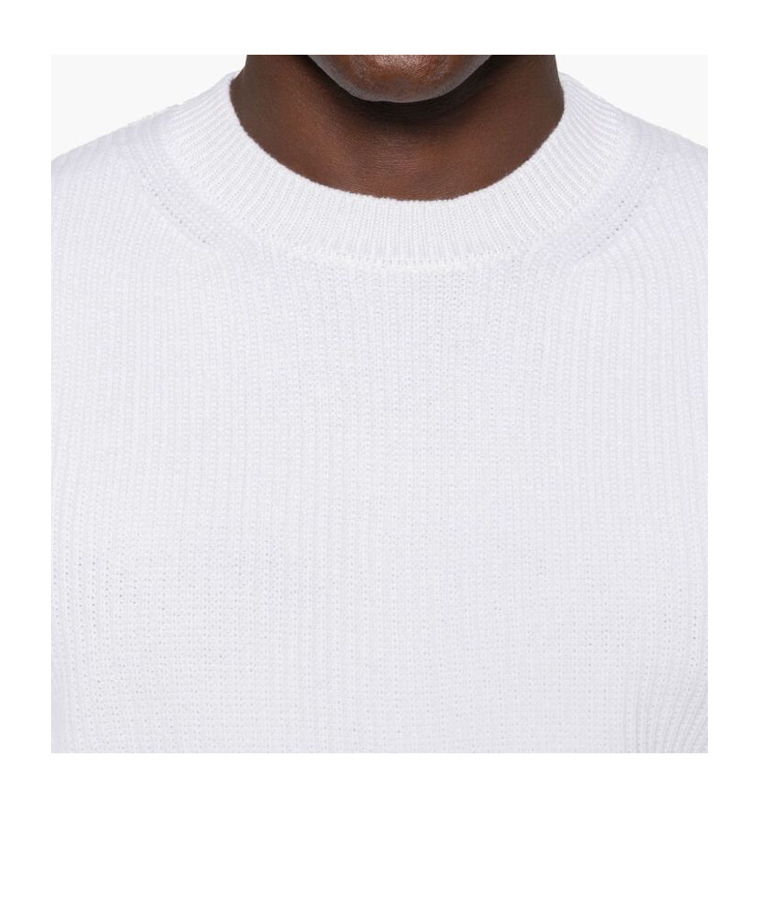 Zegna Oasi Ribbed Cashmere Sweater In White