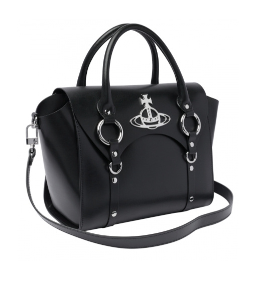 Vivienne Westwood Orb-plaque Leather Tote Bag In Black