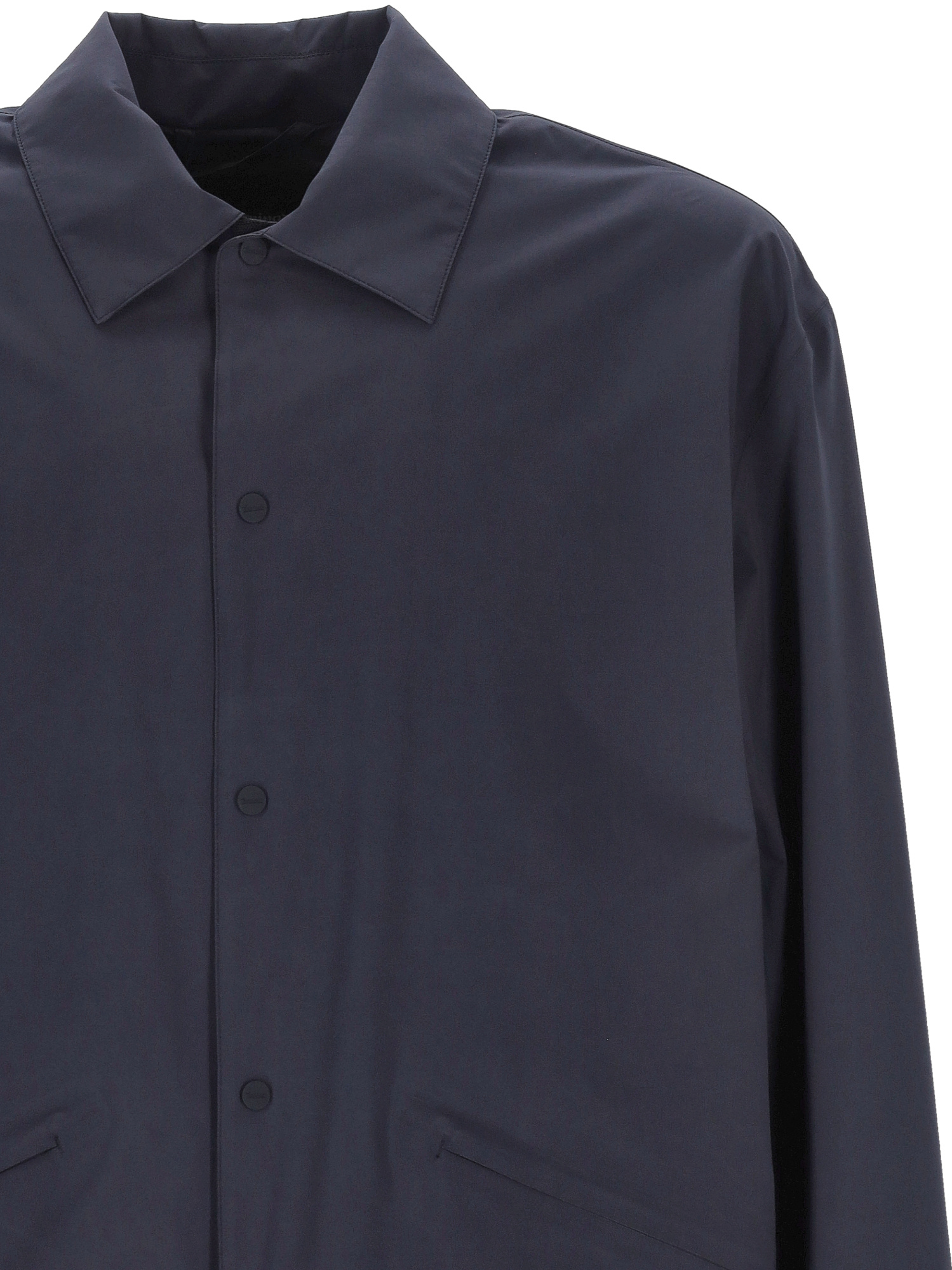 Herno Collared Waterproof Jacket Front Pockets In Black