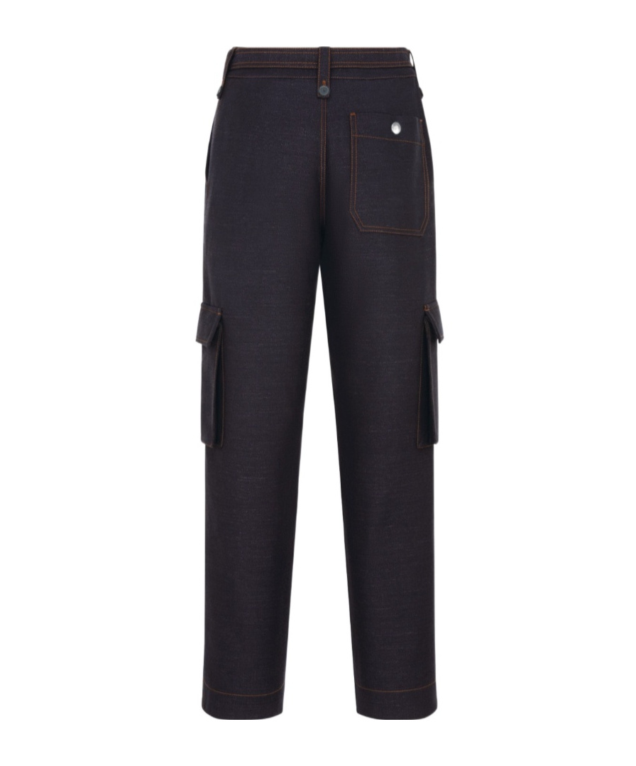 Dior Zipper Overalls Jeans In Blue
