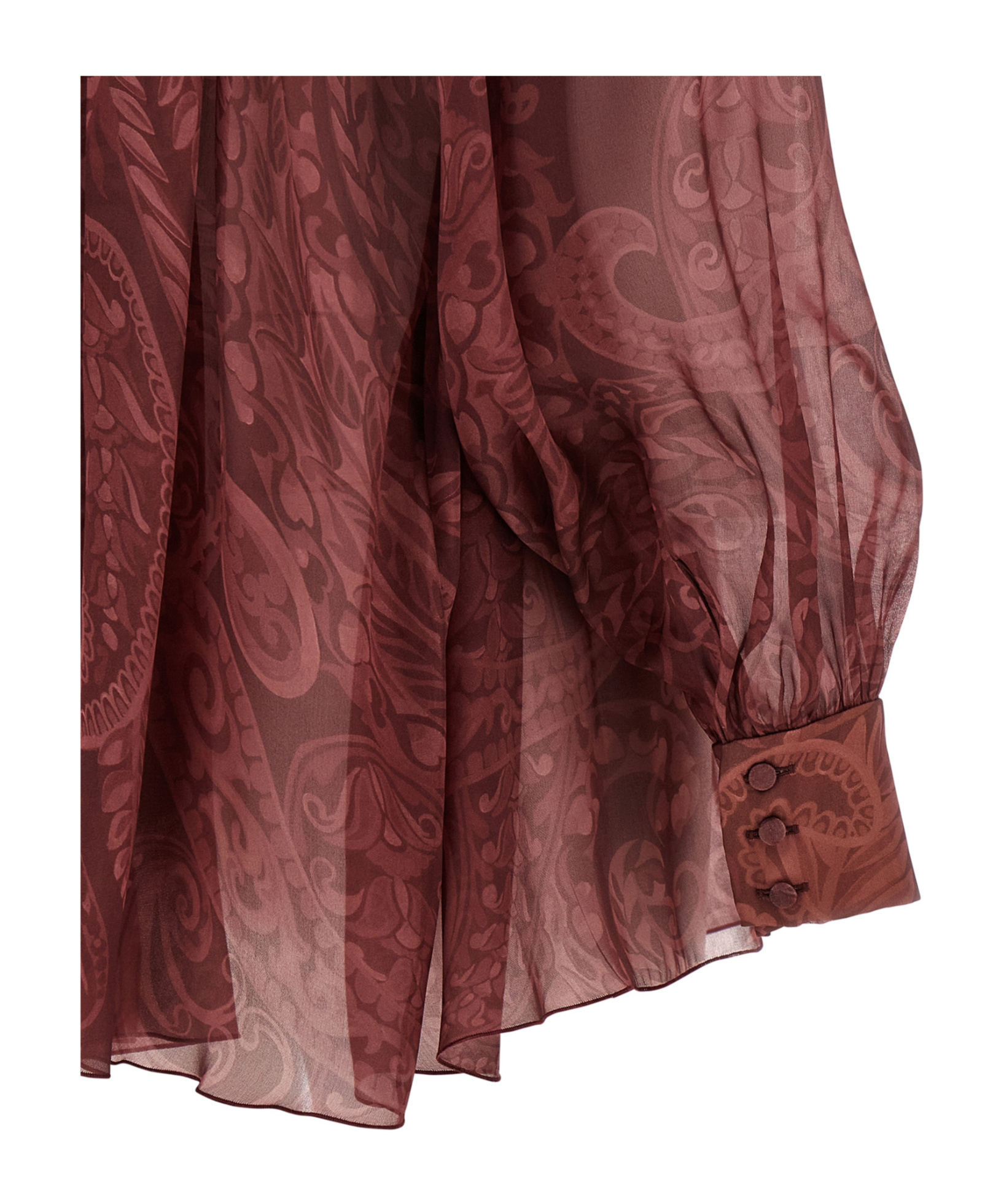 Etro Bow Blouse High Neck Long Sleeves In Brown