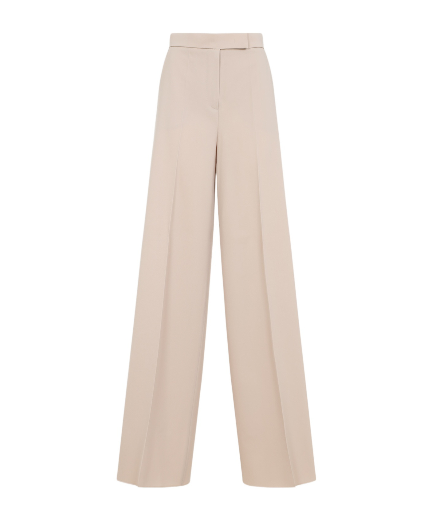 Max Mara High-waisted Wide-leg Trousers With Sharp Pleats In Nude