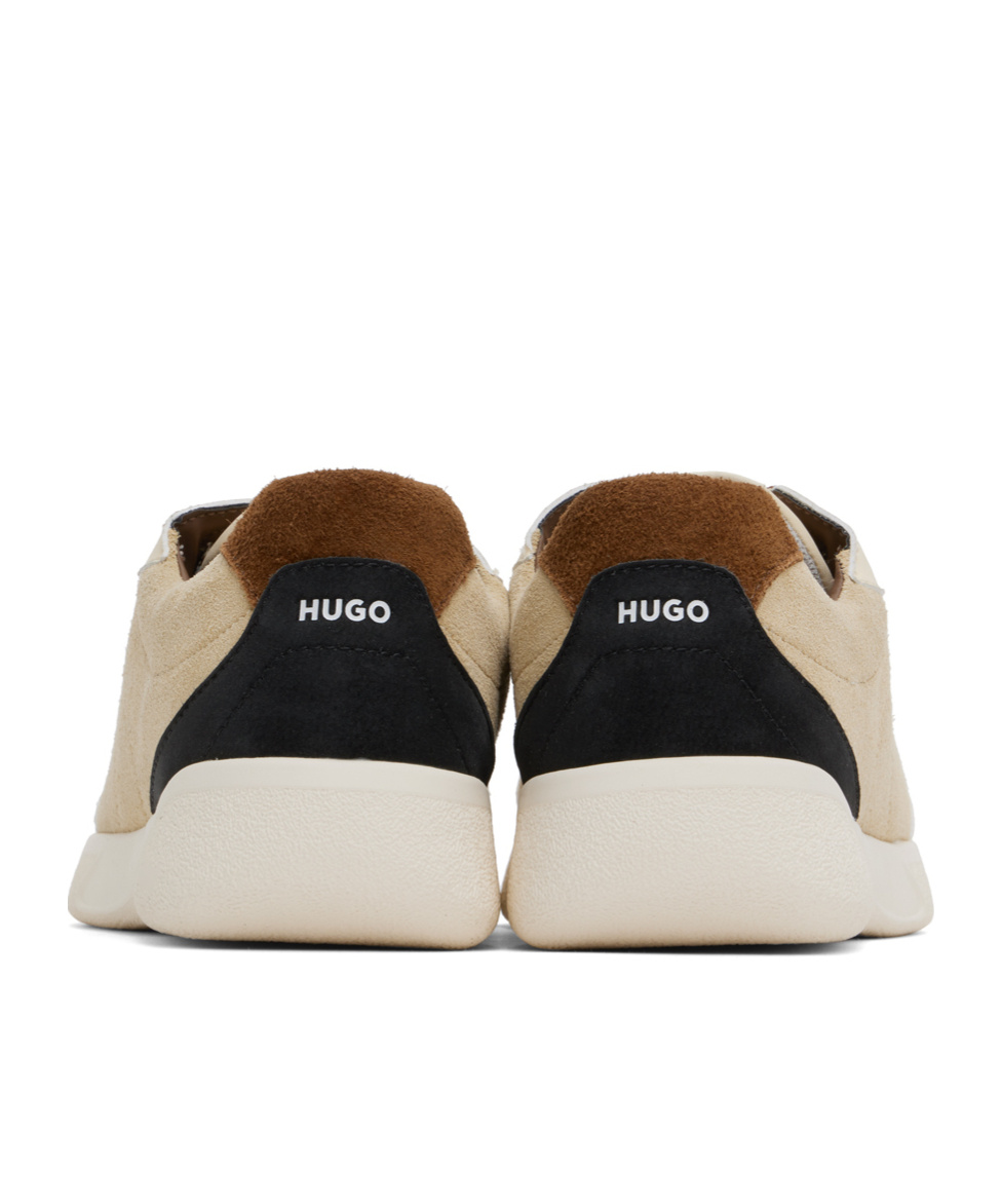 Hugo Boss Lace Up Sneakers In Nude