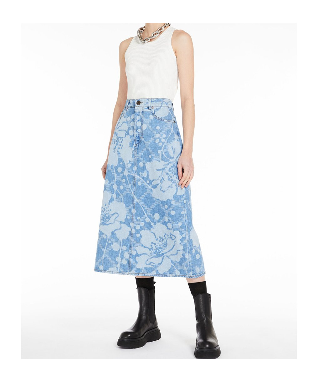 Weekend Max Mara A-line Denim Skirt In Blue