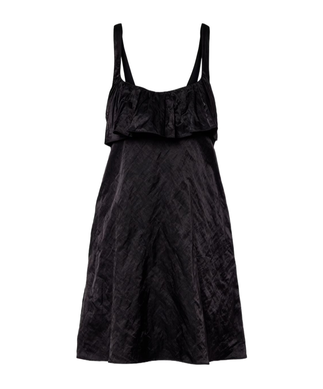 Chloé Mini Dress Without Sleeves In Washed Technical Satin In Black