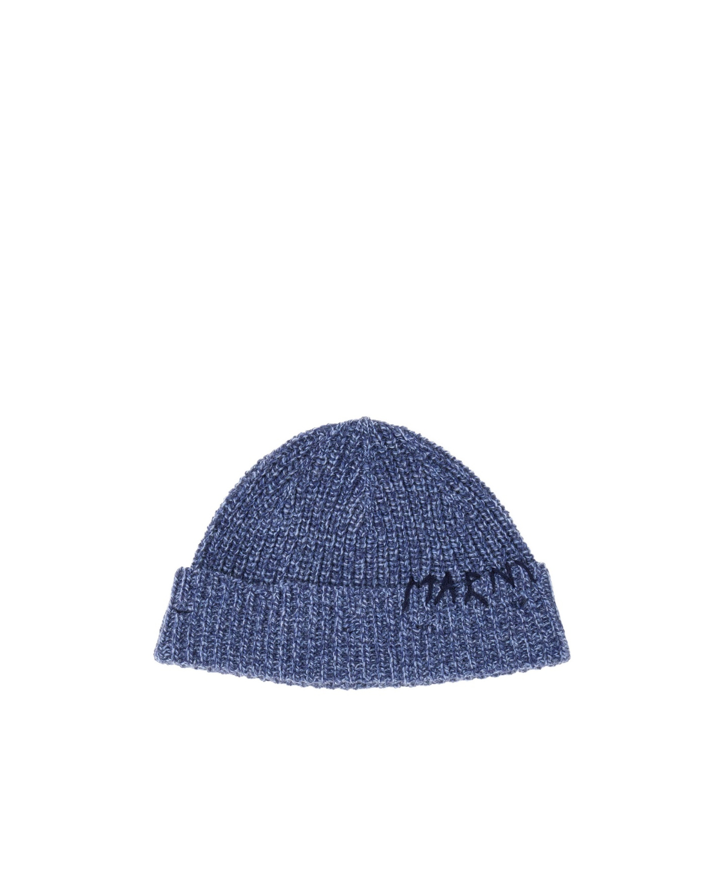Marni Logo Embroidered Beanie In Blue