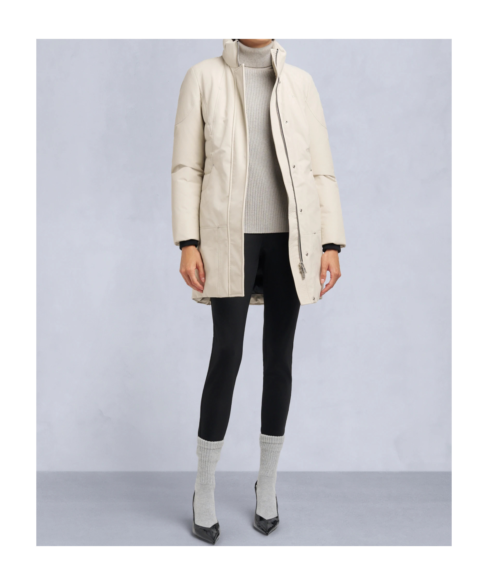 Moose Knuckles Cloud Shearling Parka In White