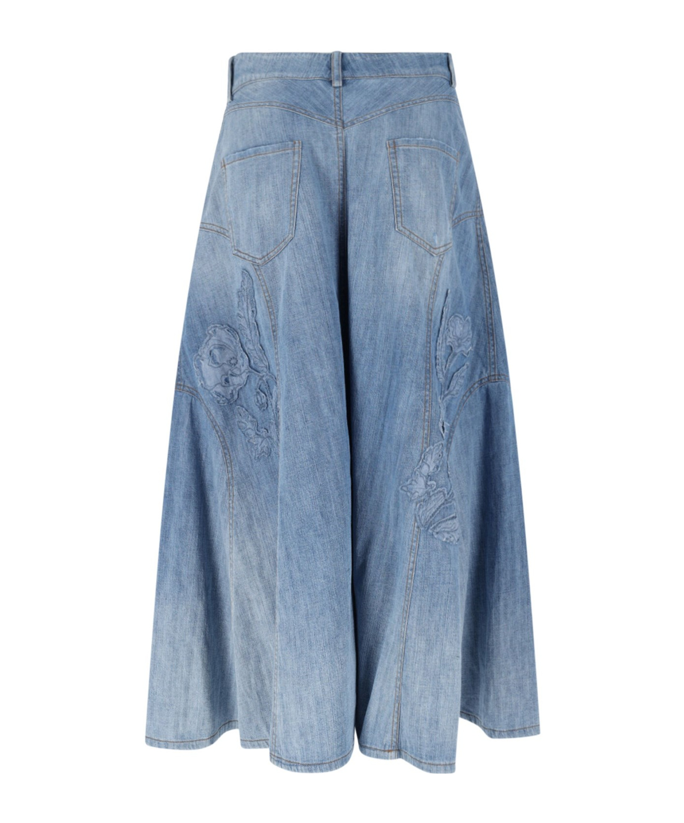 Ermanno Scervino Flared Midi Skirt In Blue