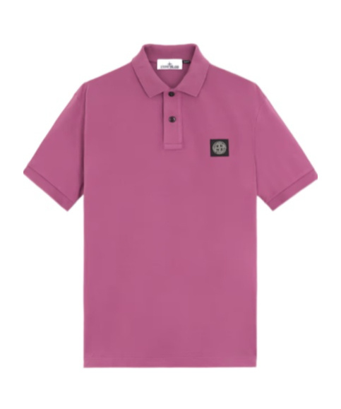 Shop Stone Island Compass-badge Polo Shirt In Pink