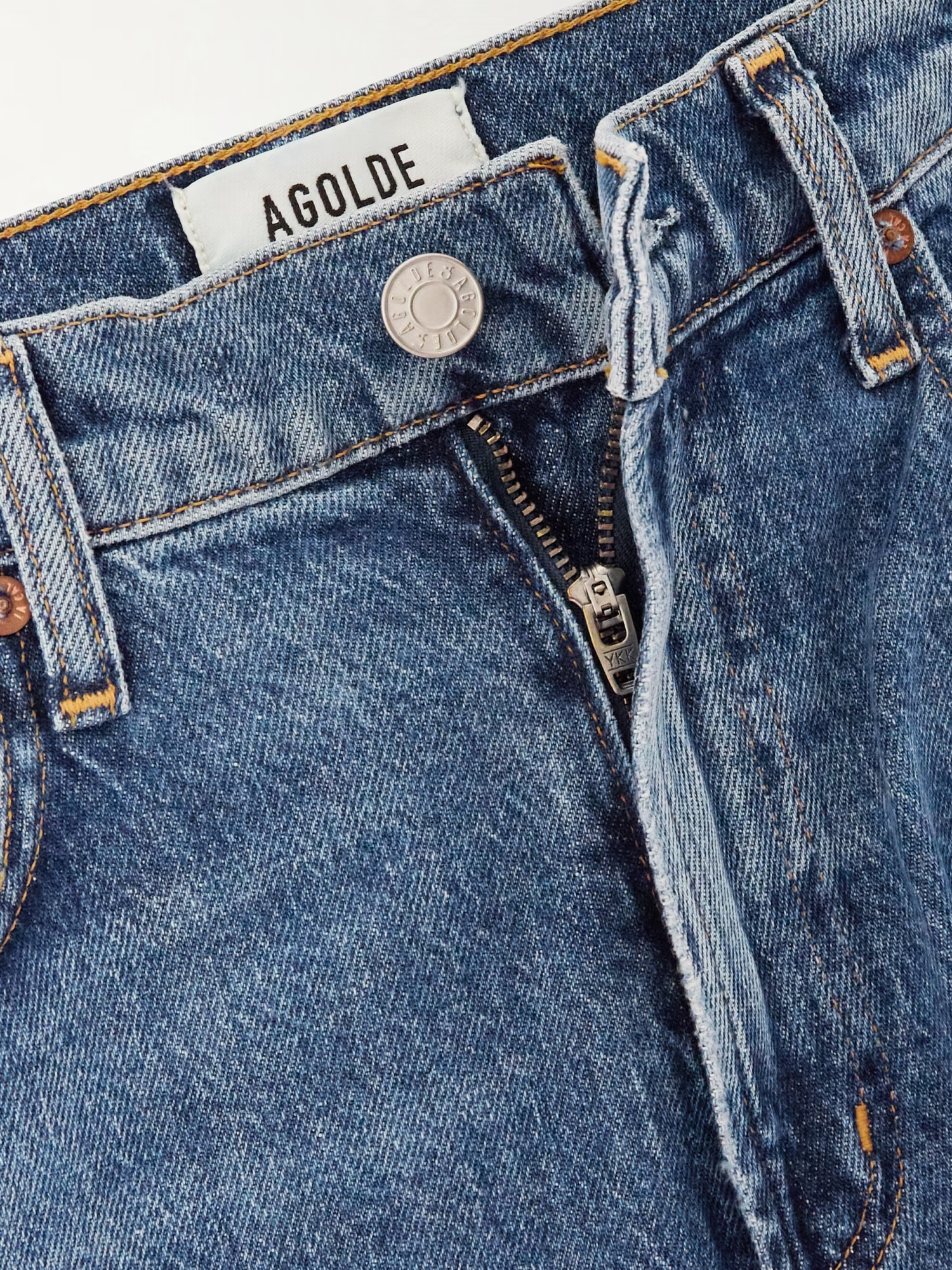 Agolde High Waist Straight Jeans In Blue