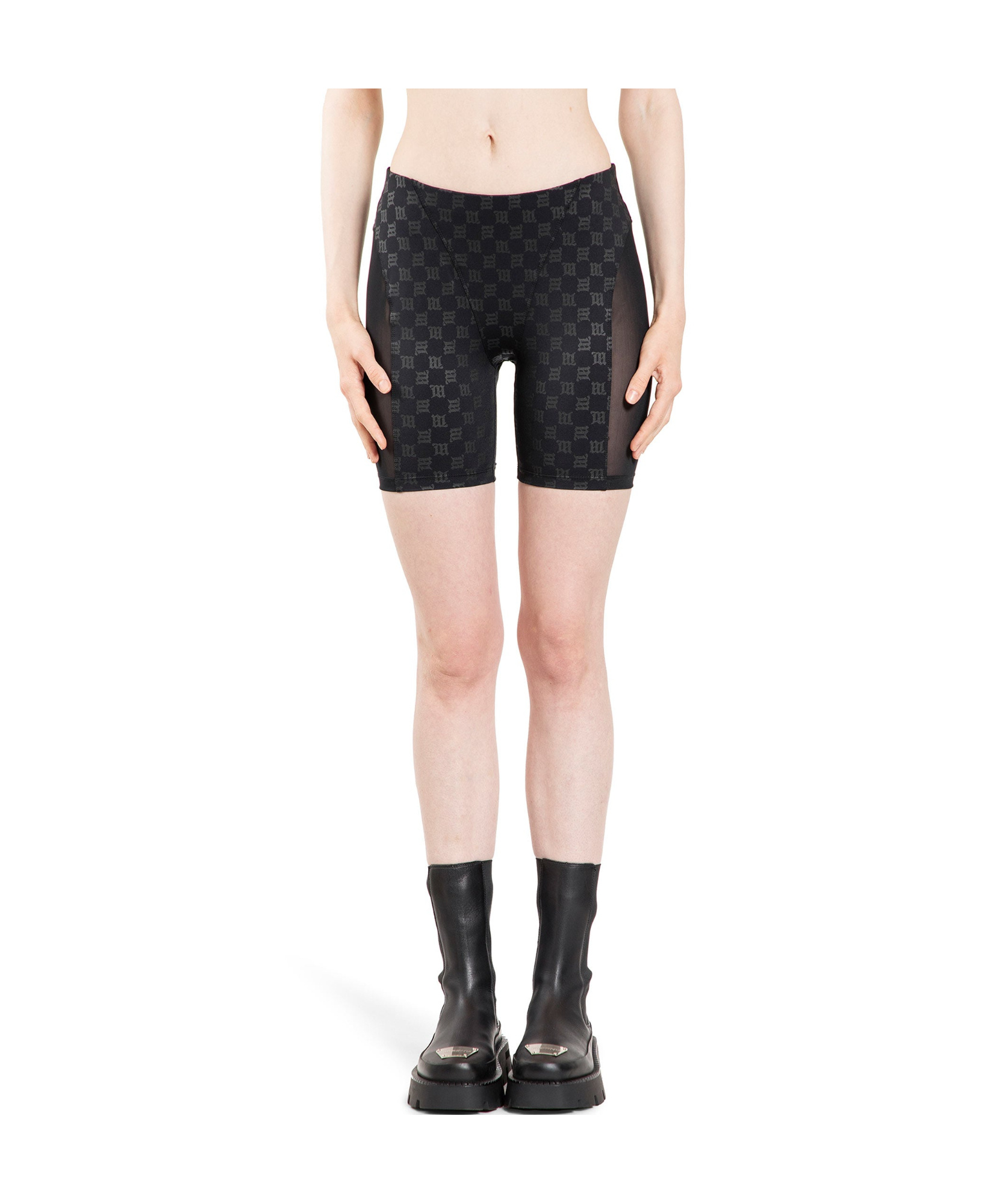 Misbhv Monogram Shape Up Shorts In Black