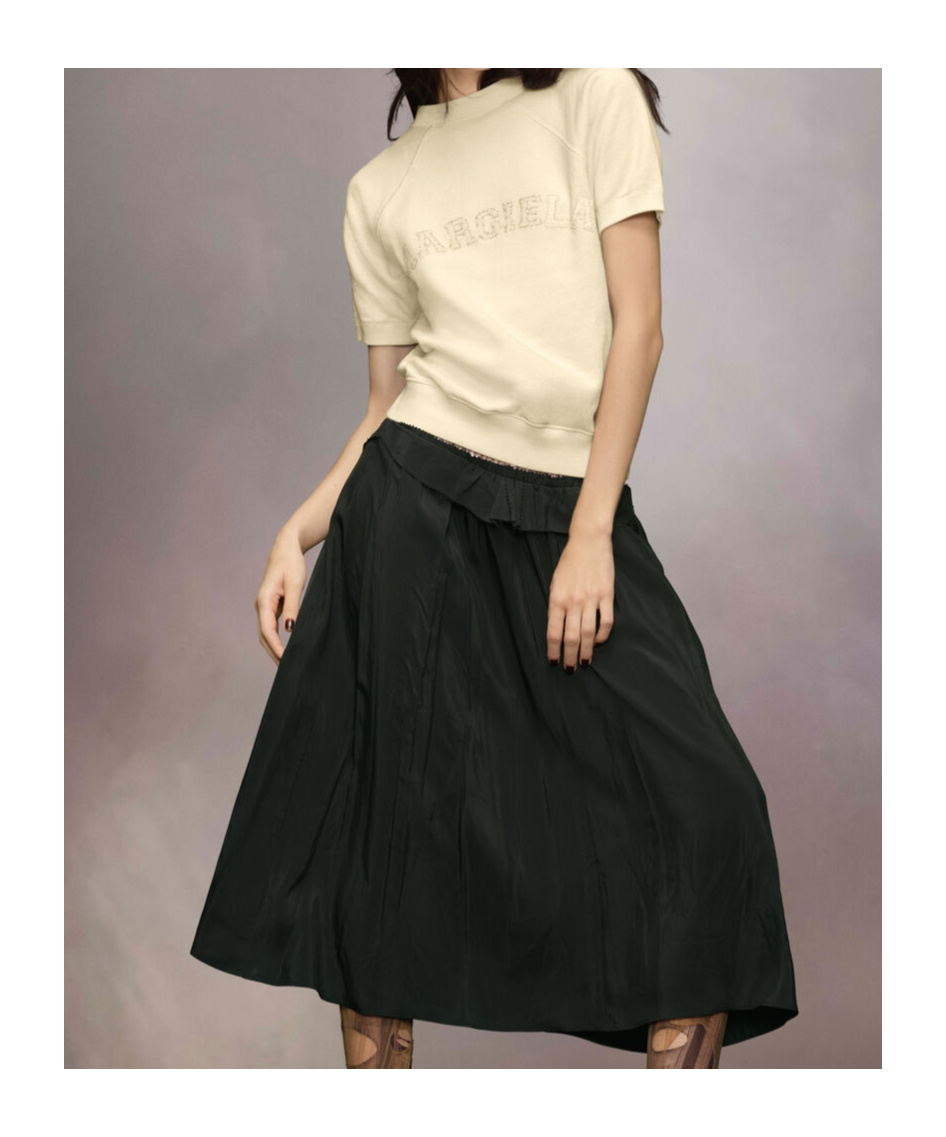 Maison Margiela Short Sleeve Sweatshirt In Cream