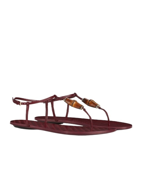 Gucci Women's Thong Sandal With Bamboo In Red