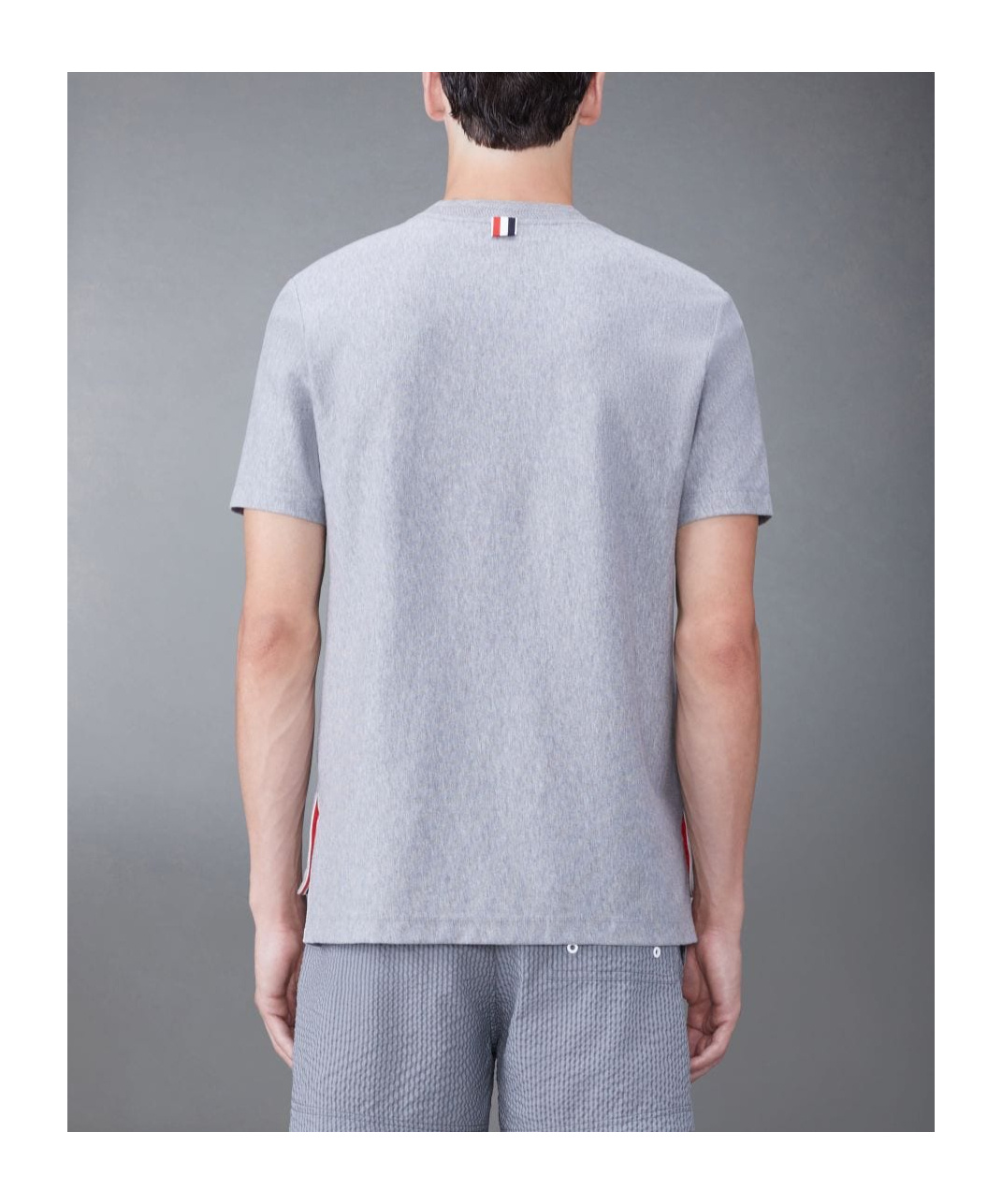 Thom Browne Grey Rwb Stripe-print Cotton T-shirt In White