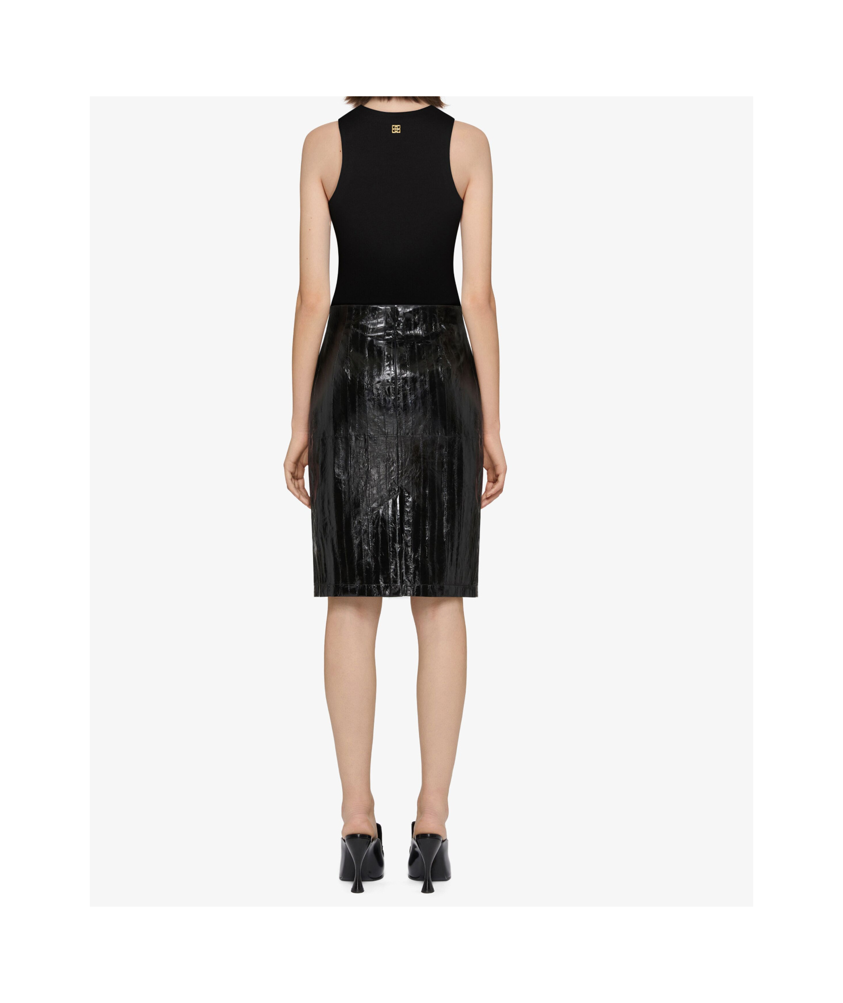 Givenchy Slim Fit Tank Top In Cotton With Laces And 4g Detail In Black