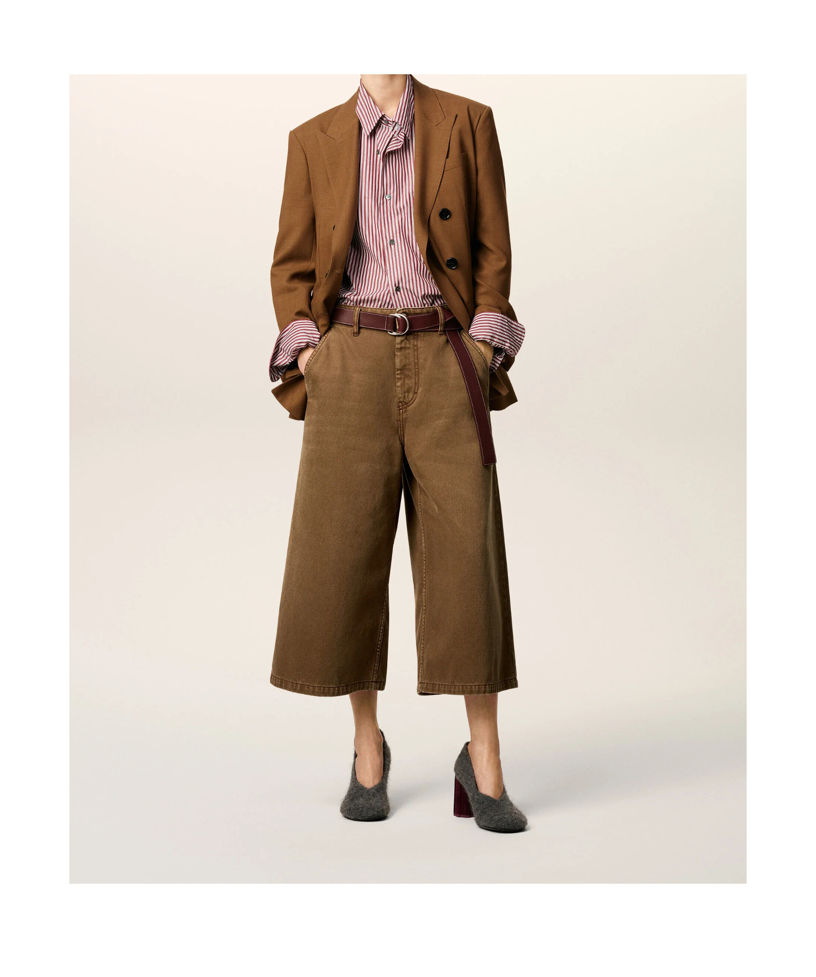 Ami Alexandre Mattiussi Casual Denim Bermuda Shorts Featuring Pockets In Brown