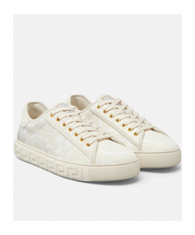Versace Barocco Greca Low Top Sneaker In White