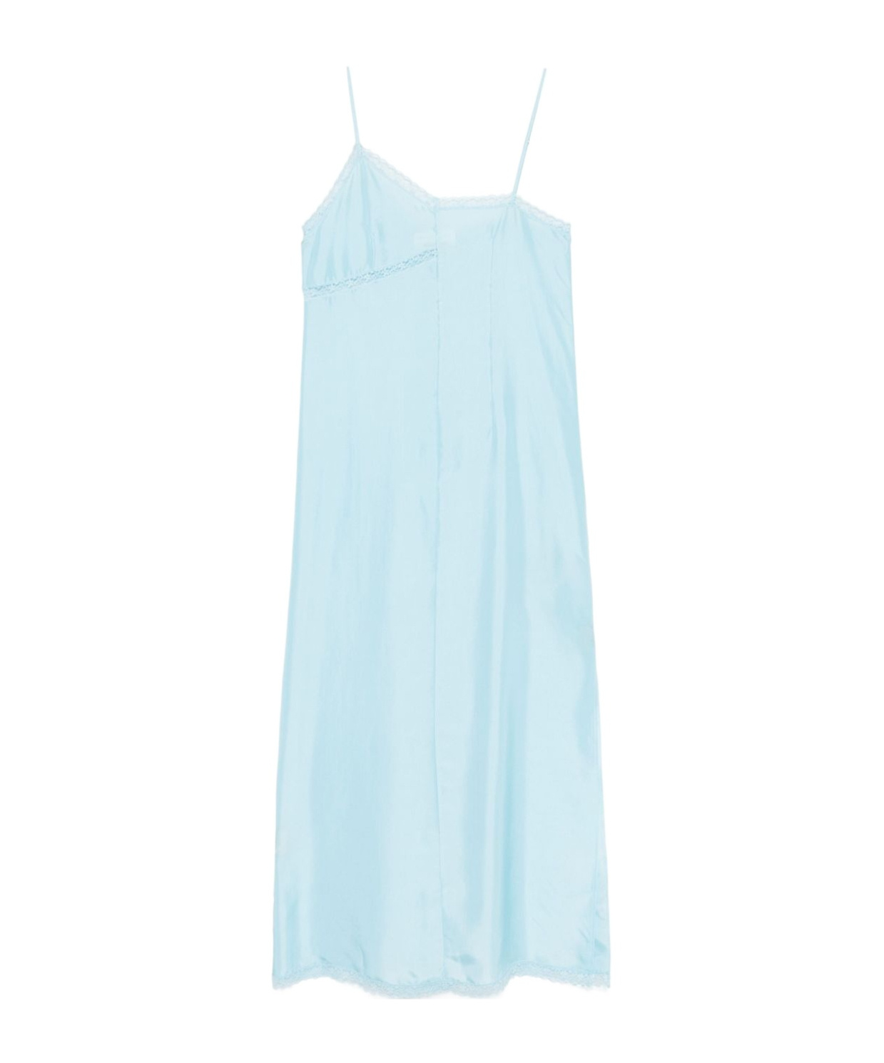 Mm6 Maison Margiela Asymmetric Silk Maxi Dress In Blue