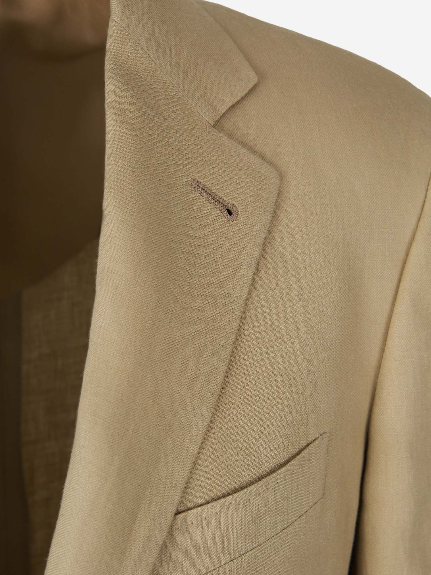 Canali Lapel Long-sleeved Suit Set In Nude