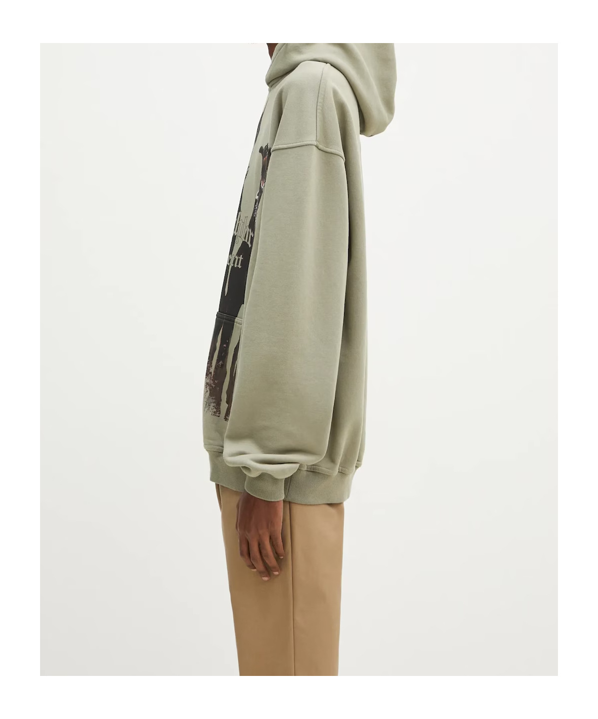 Represent Green Hoodie With Fixed Hood And Maxi Print On The Front In Cotton Man In Animal Print