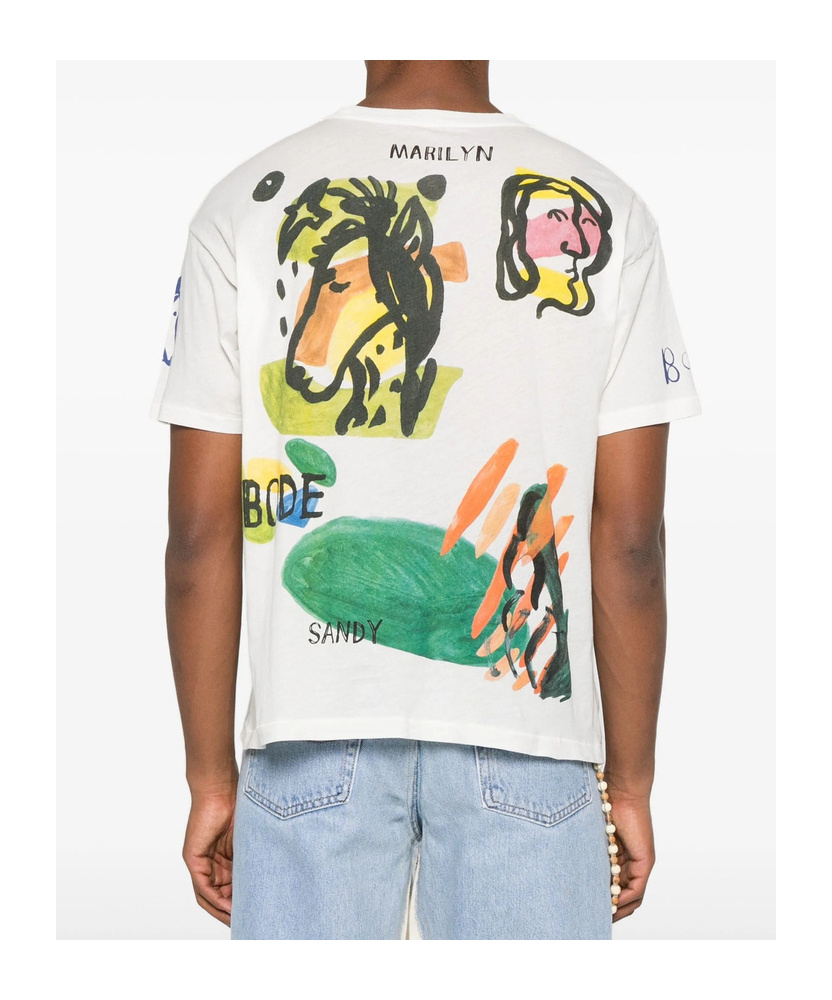 Bode Collage Printed Cotton-jersey T-shirt In White