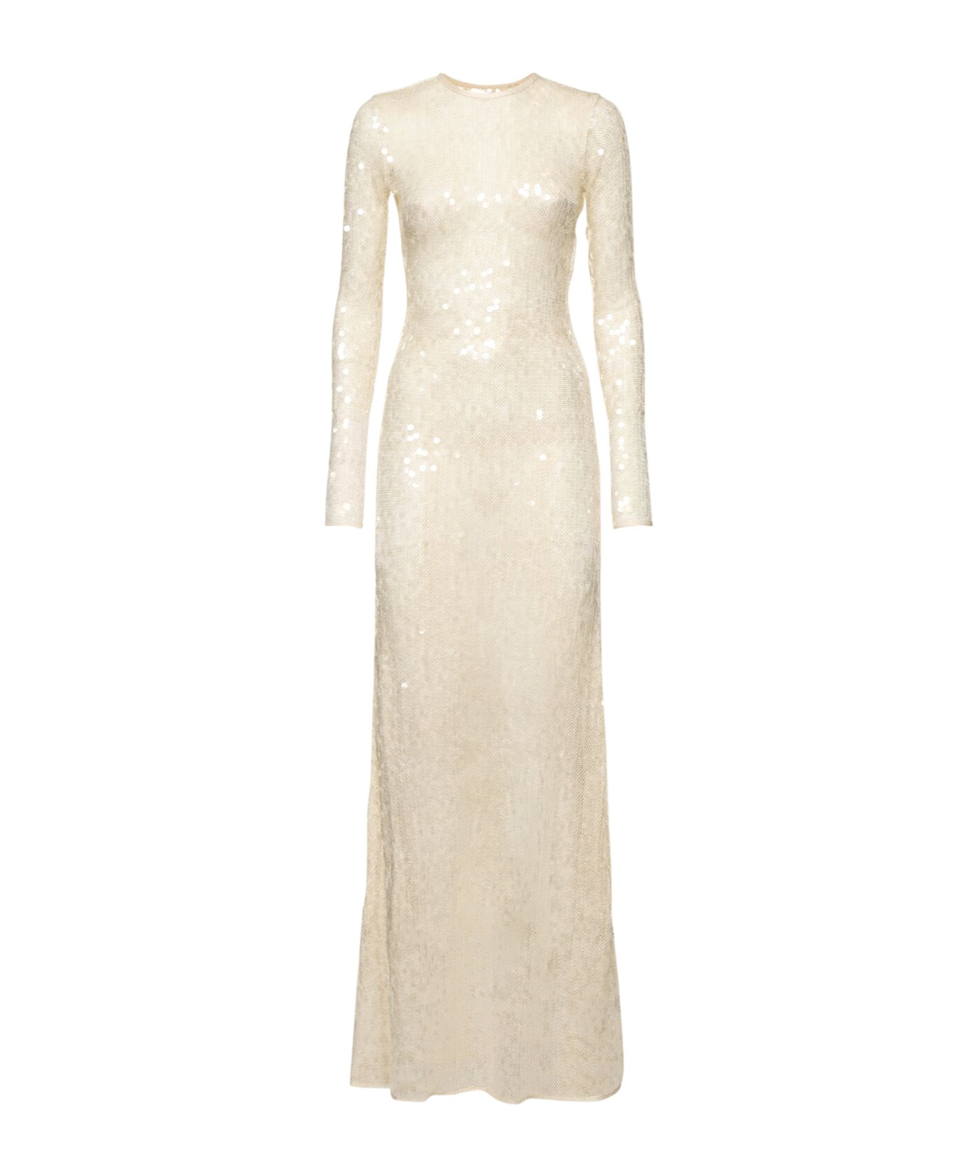 David Koma Sequined Open Back Long Sleeve Gown
