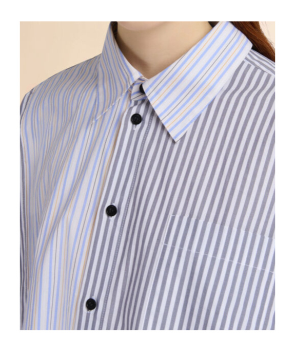 Marni Womens Stn63 Oversized Striped Cotton Shirt In Blue
