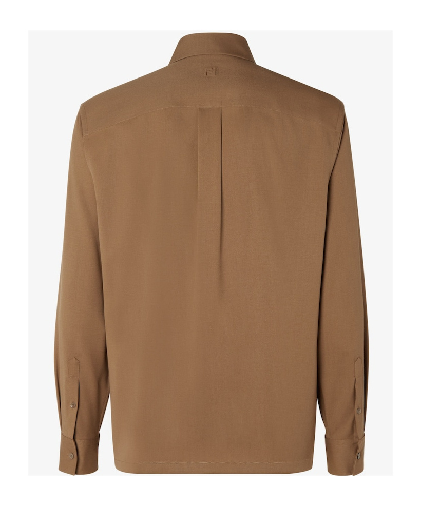 Fendi Rust-colored Wool Shirt In Brown