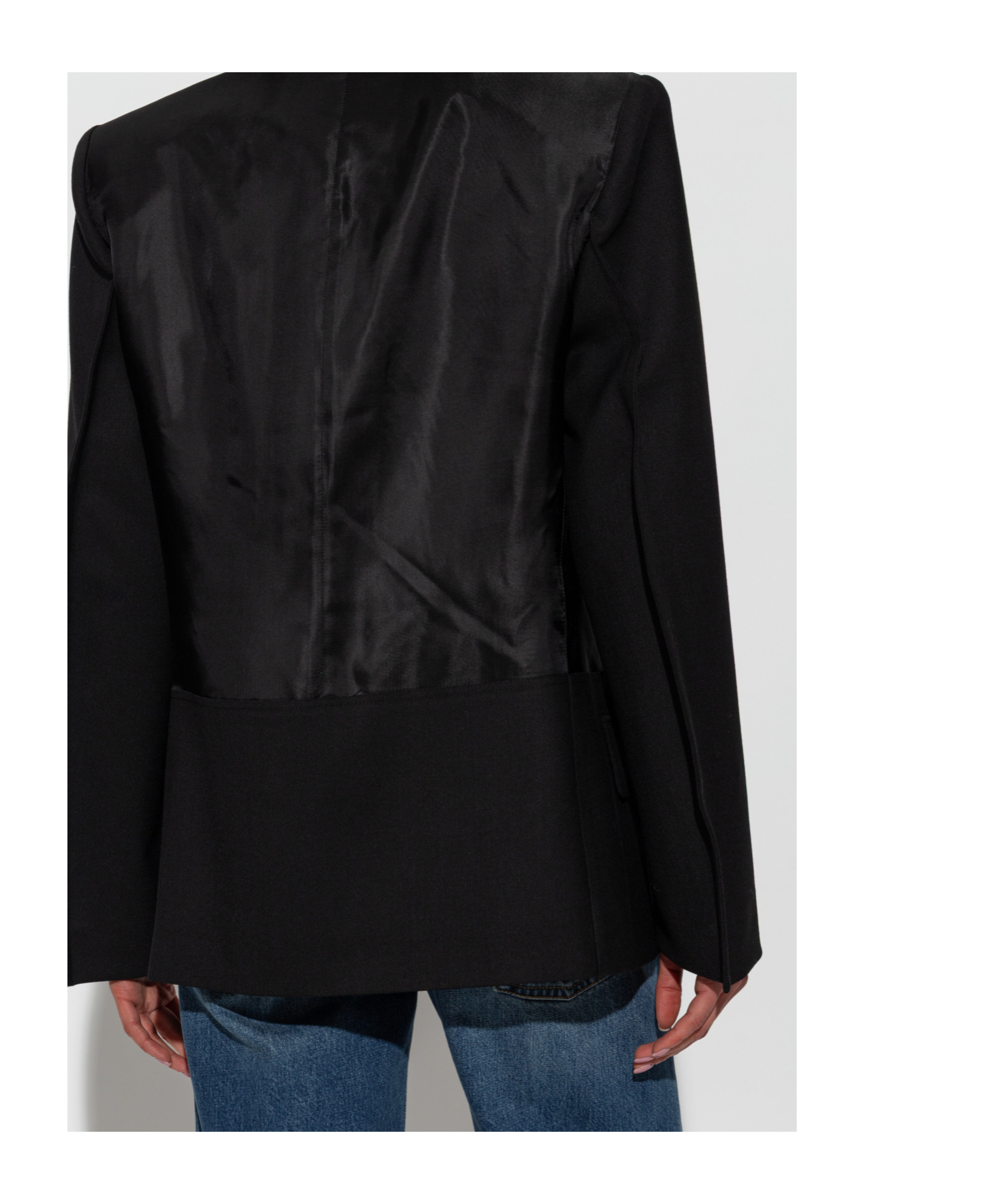 Victoria Beckham Logo-tag Blazer In Black