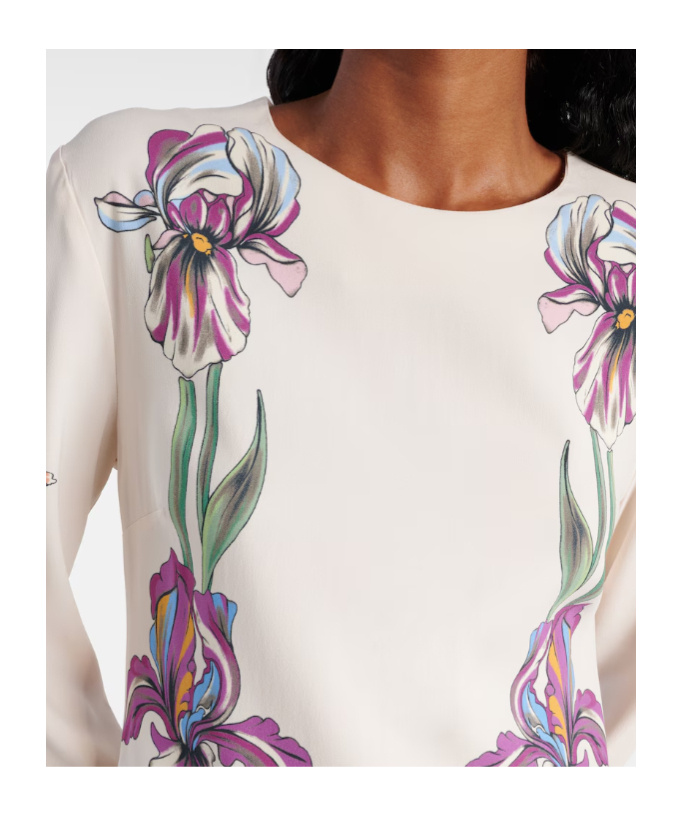 La Doublej Supremes Swing Floral Jersey Minidress In White